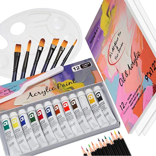 Falling in Art Acrylic Painting Set with Tabletop Easel - Judsons