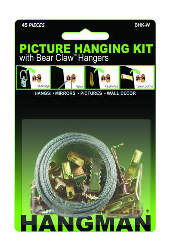 Picture Hanging Kit with Bear Claw Hangers