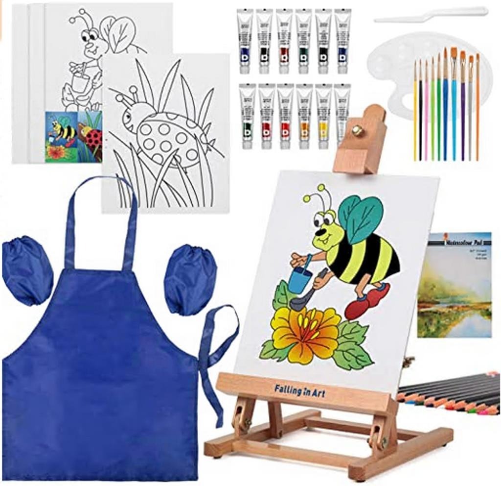 Falling in Art Kids Art Set with Easel - Judsons Art Outfitters