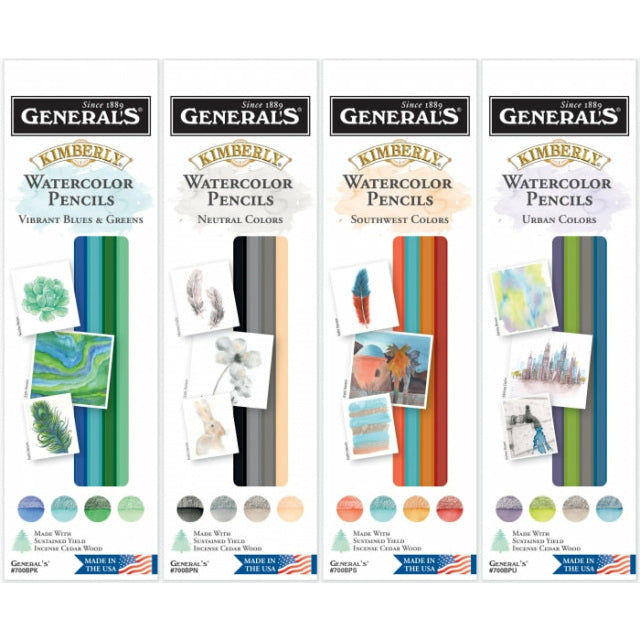 General Pencil - Kimberly Watercolor Pencil Set - 6-Color Set Primary