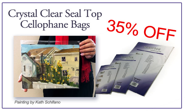 Crystal Clear Archival, Acid-Free Cellophane Bags - Package of 25