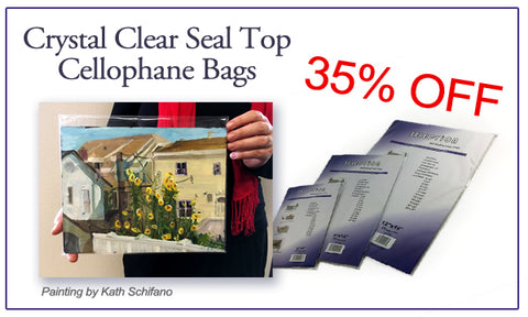 Crystal Clear Archival, Acid-Free Cellophane Bags - Package of 25