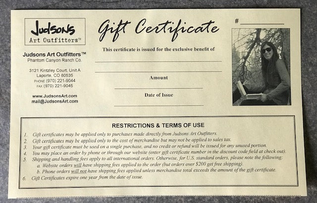 Gift Certificate - Judsons Art Outfitters